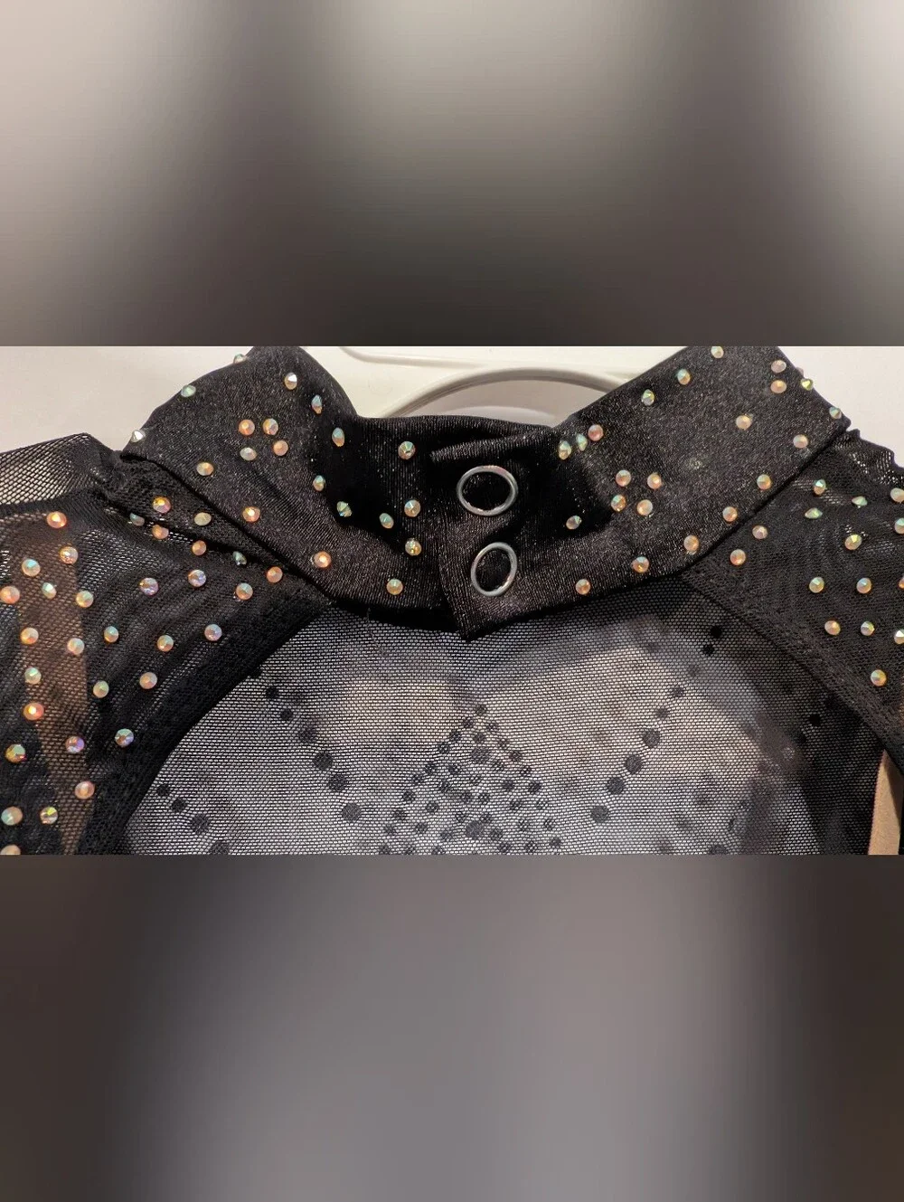 Revolution Rhinestone Mesh Feathered Dance Leotard